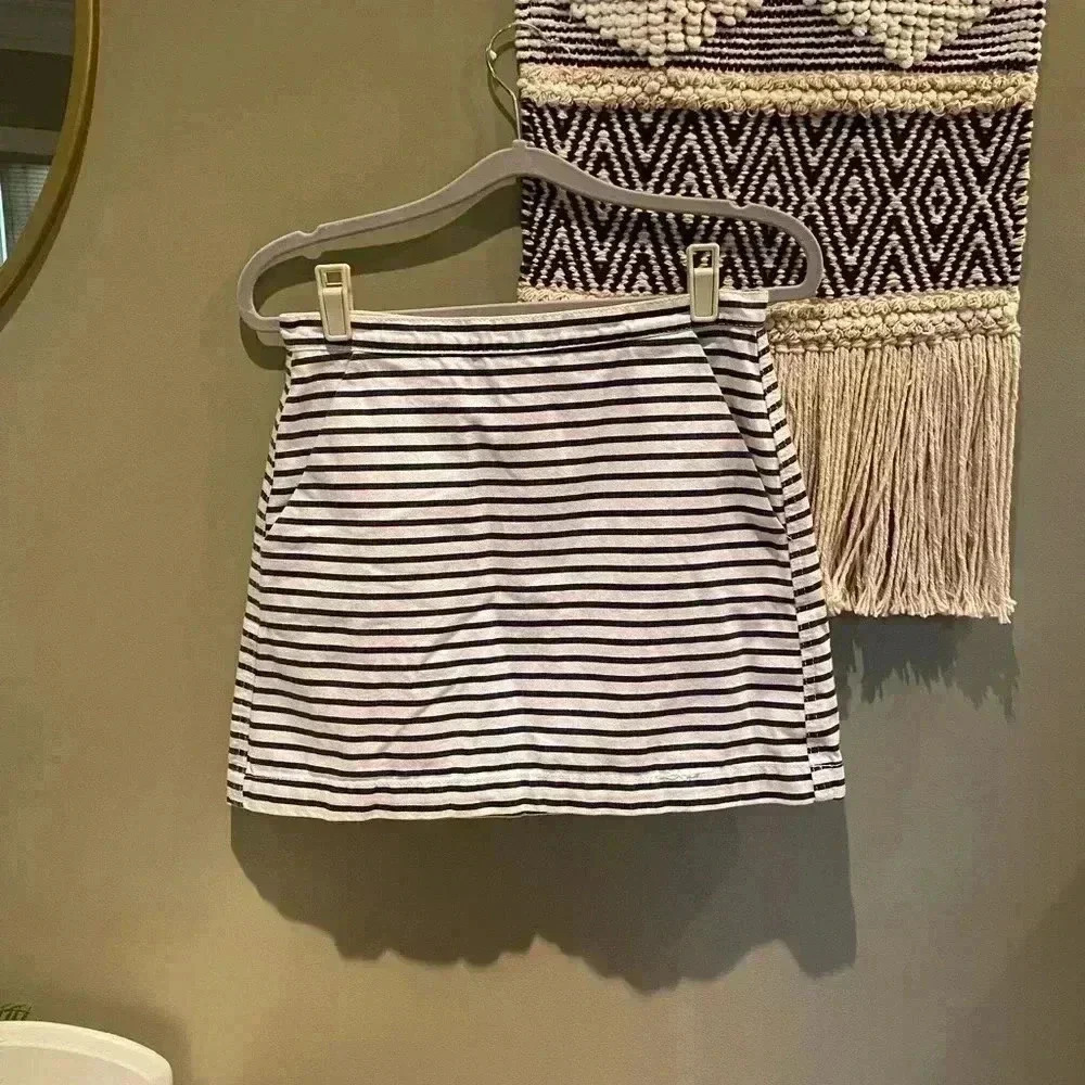 TOPSHOP VINTAGE STRIPE SKIRT W28